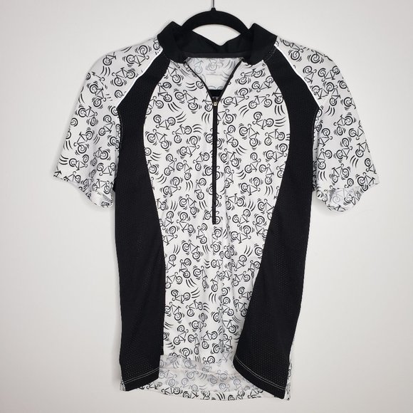 Terry Cycling Women's Black and White Cycling Top - Picture 1 of 8